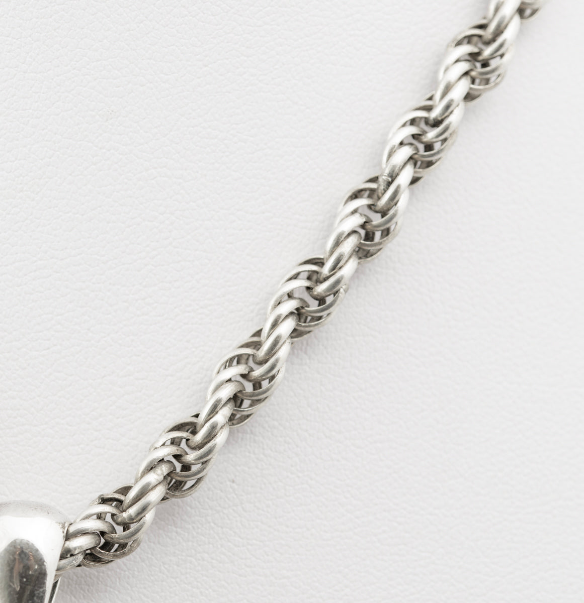 Large Antique Victorian Silver Locket & Fancy Spiral Link Chain c.1880 (B2262)