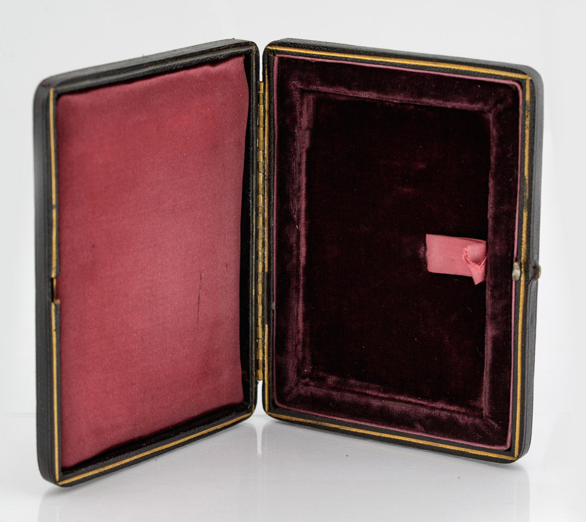 Antique Victorian Sterling Silver Card Case Engine Turned Original Fitted Case (B2266)