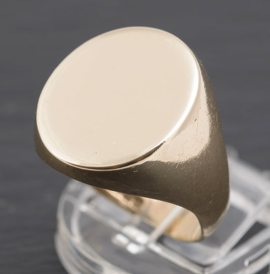 Vintage Large 9ct Solid Yellow Gold Mens Signet Ring Hallmarked 1972 (B2277)