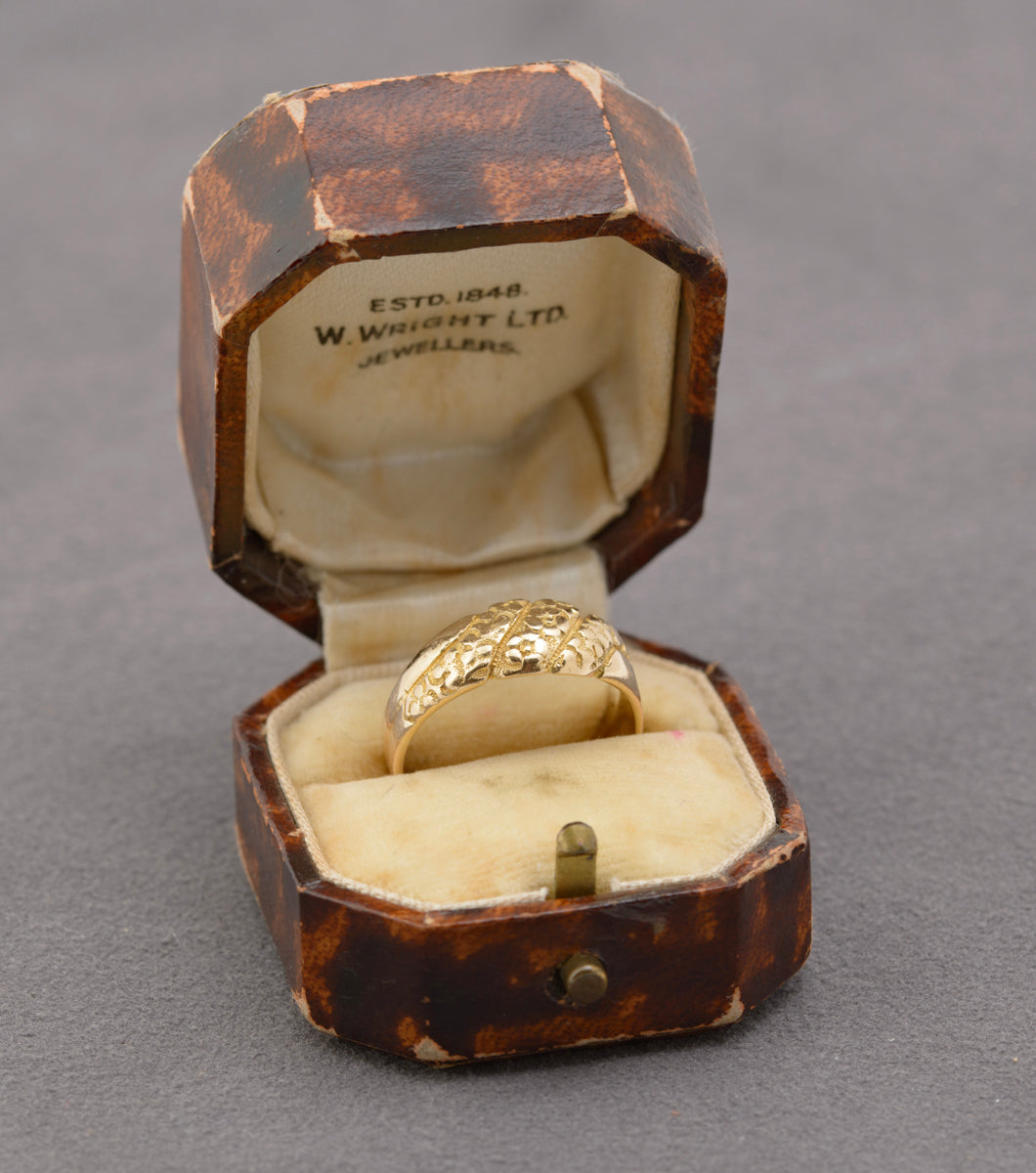 Antique Edwardian 18ct Solid Gold Ring Floral Design Chester Hallmark 1903 (B2294)