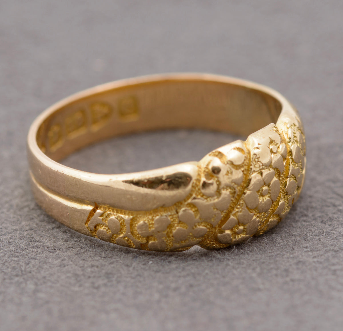 Antique Edwardian 18ct Solid Gold Ring Floral Design Chester Hallmark 1903 (B2294)