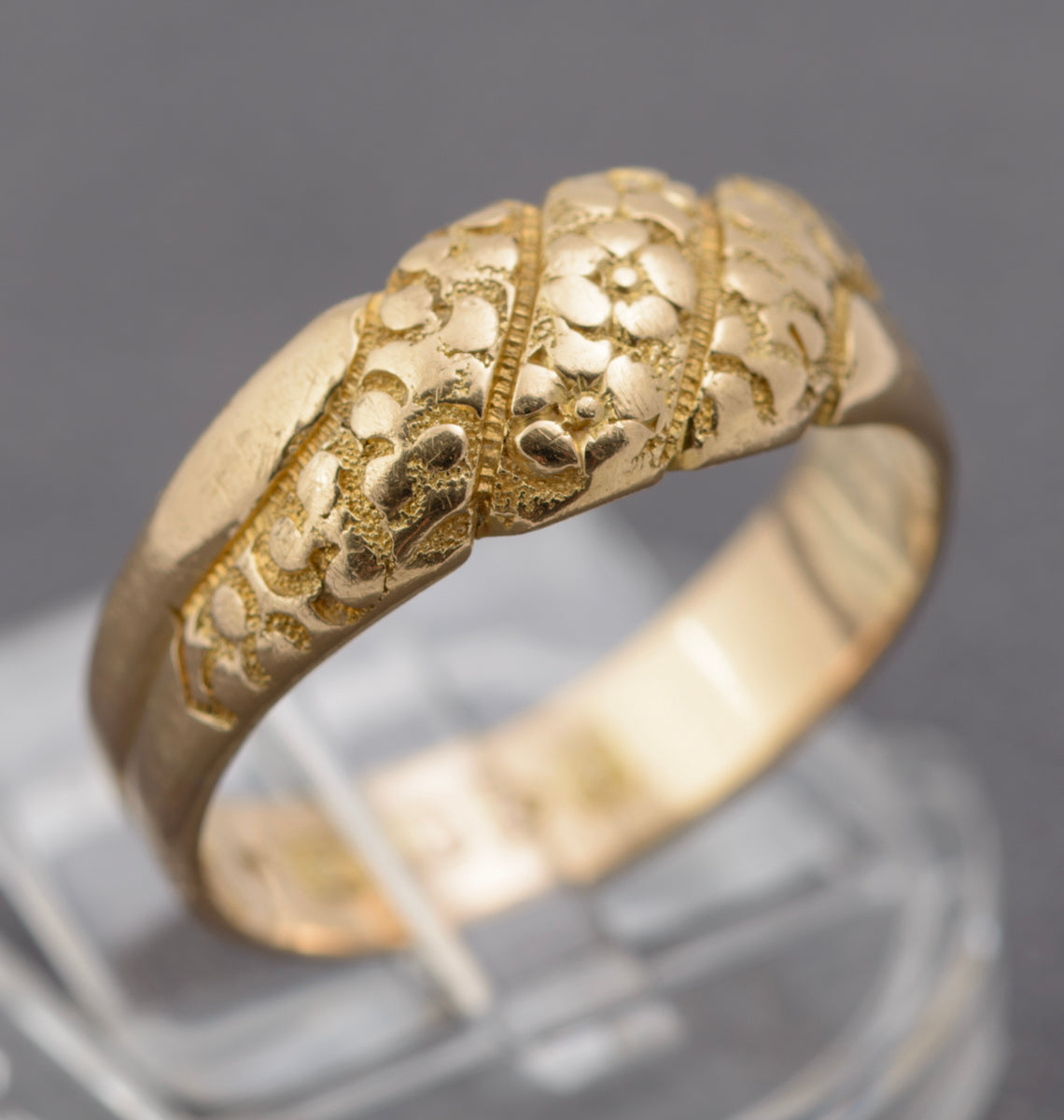 Antique Edwardian 18ct Solid Gold Ring Floral Design Chester Hallmark 1903 (B2294)