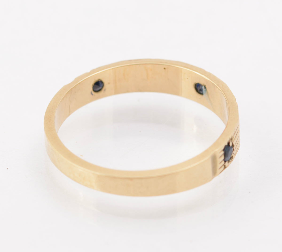Vintage 9ct Gold Sapphire & Diamond Half Eternity Ring 1970's Hallmarked Size L (B2302)
