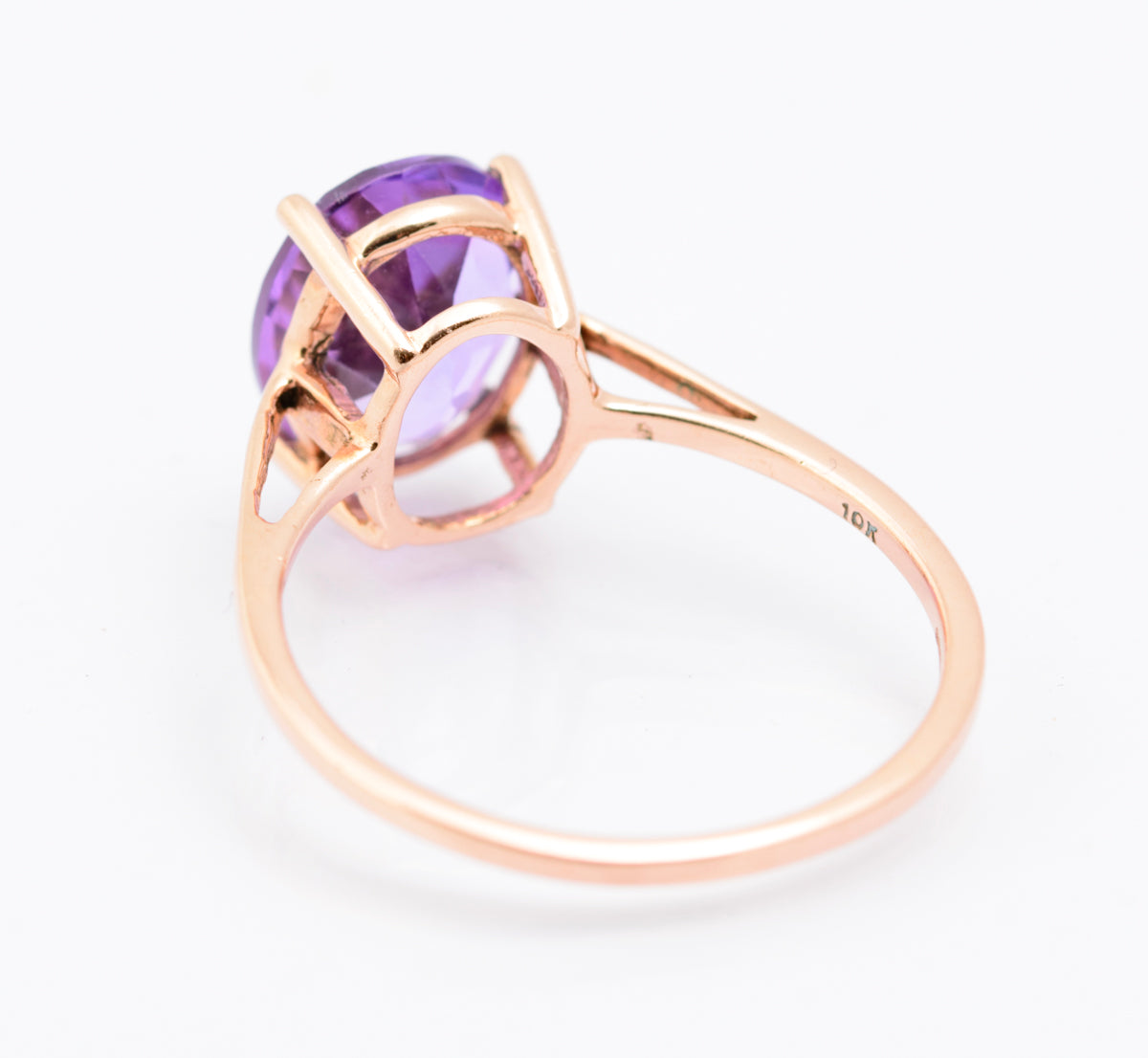 Elegant Ladies 9ct Rose Gold & 3 Carat Lavender Amethyst Solitaire Ring (B2326)