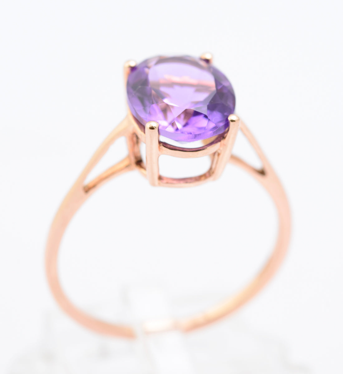 Elegant Ladies 9ct Rose Gold & 3 Carat Lavender Amethyst Solitaire Ring (B2326)