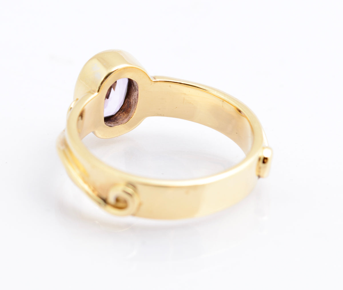 Vintage 9ct Gold & Natural Rose de France Amethyst Artisan Made Ring Size K (B2338)