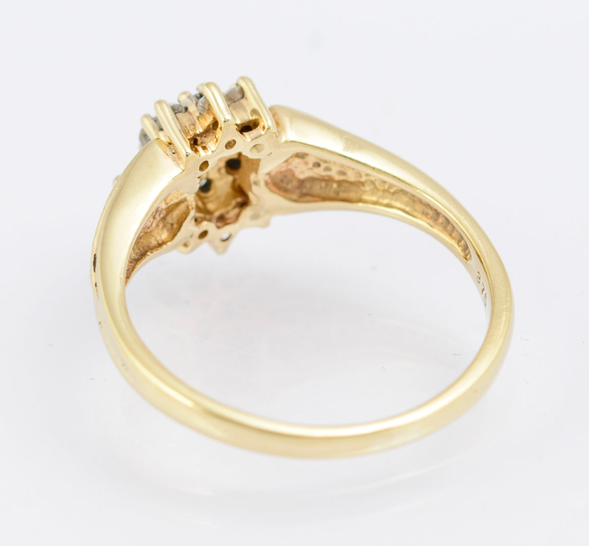 Vintage 9ct Gold & 0.33 Carat Natural Diamond Cluster Ring London Hallmark (B2345)