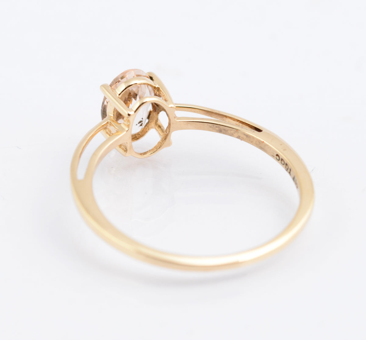 9ct Yellow Gold Ring With 0.63 Carat Natural Morganite Gemstone Size N1/2 (B2355)