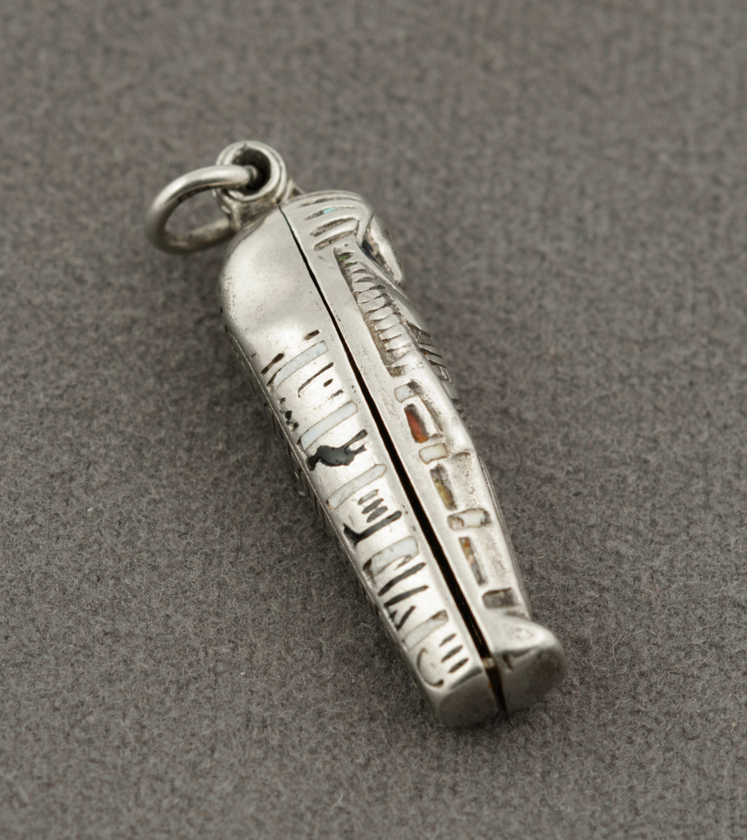 Antique Egyptian .800 Silver Pharaoh Sarcophagus Mummy Charm/Pendant (B2376)