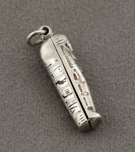 Antique Egyptian .800 Silver Pharaoh Sarcophagus Mummy Charm/Pendant (B2376)