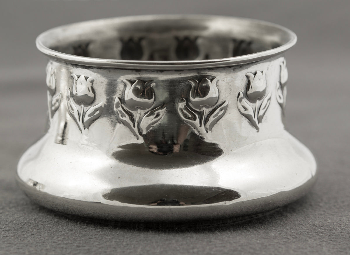 Pair Antique Art Nouveau Hallmarked Sterling Silver Jars/Pots John Rose (B2377)