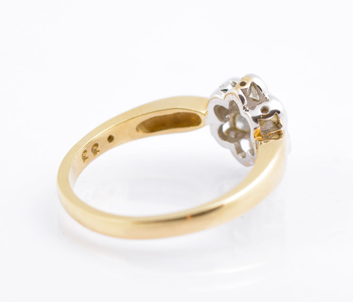 Vintage 9ct Gold & 1/3 Carat Natural Diamond Daisy Cluster Ring Size K1/2 (B2385)