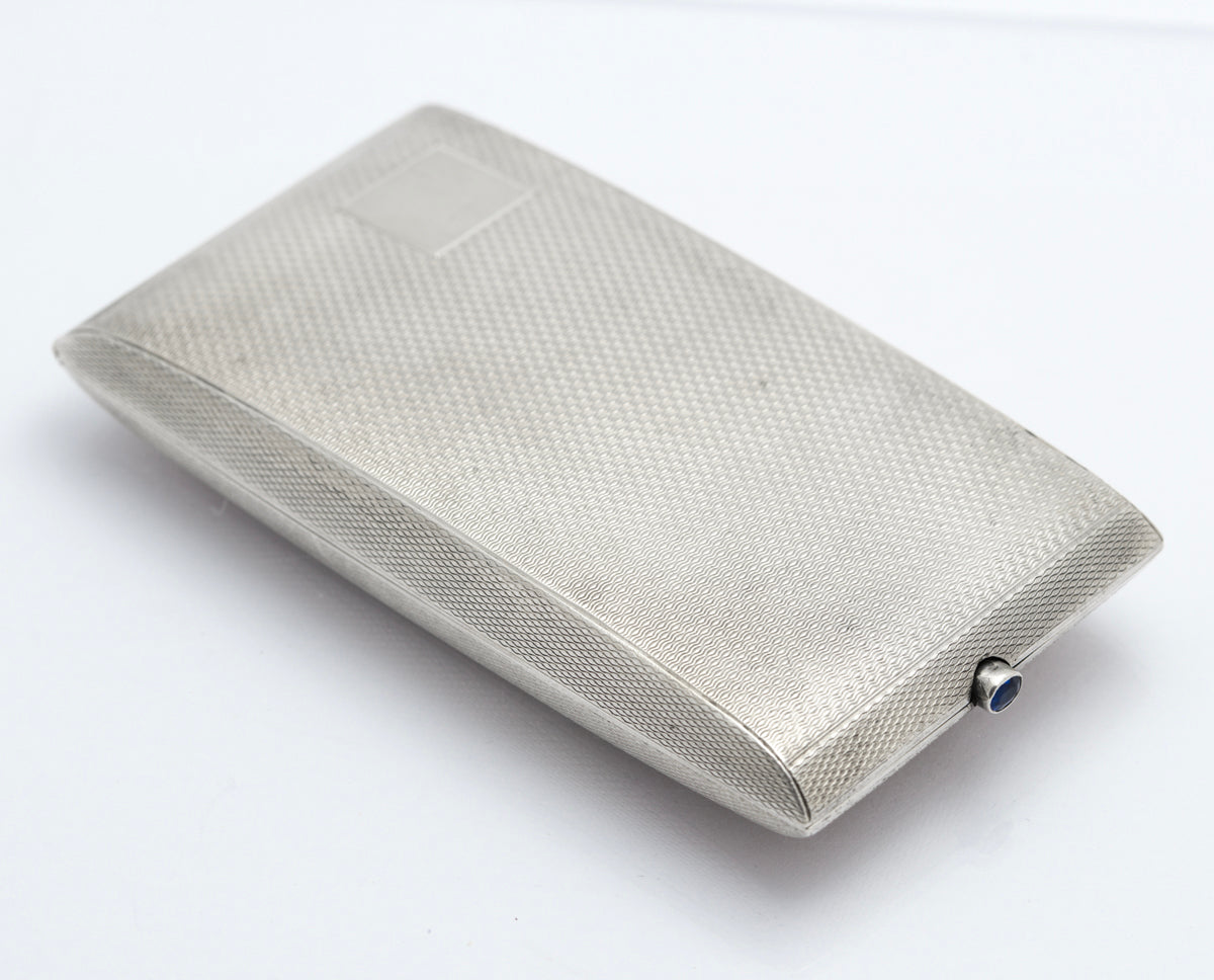 Antique Art Deco Sterling Silver Cigarette Case Engine Turned Hallmarked 1933 (B2402)