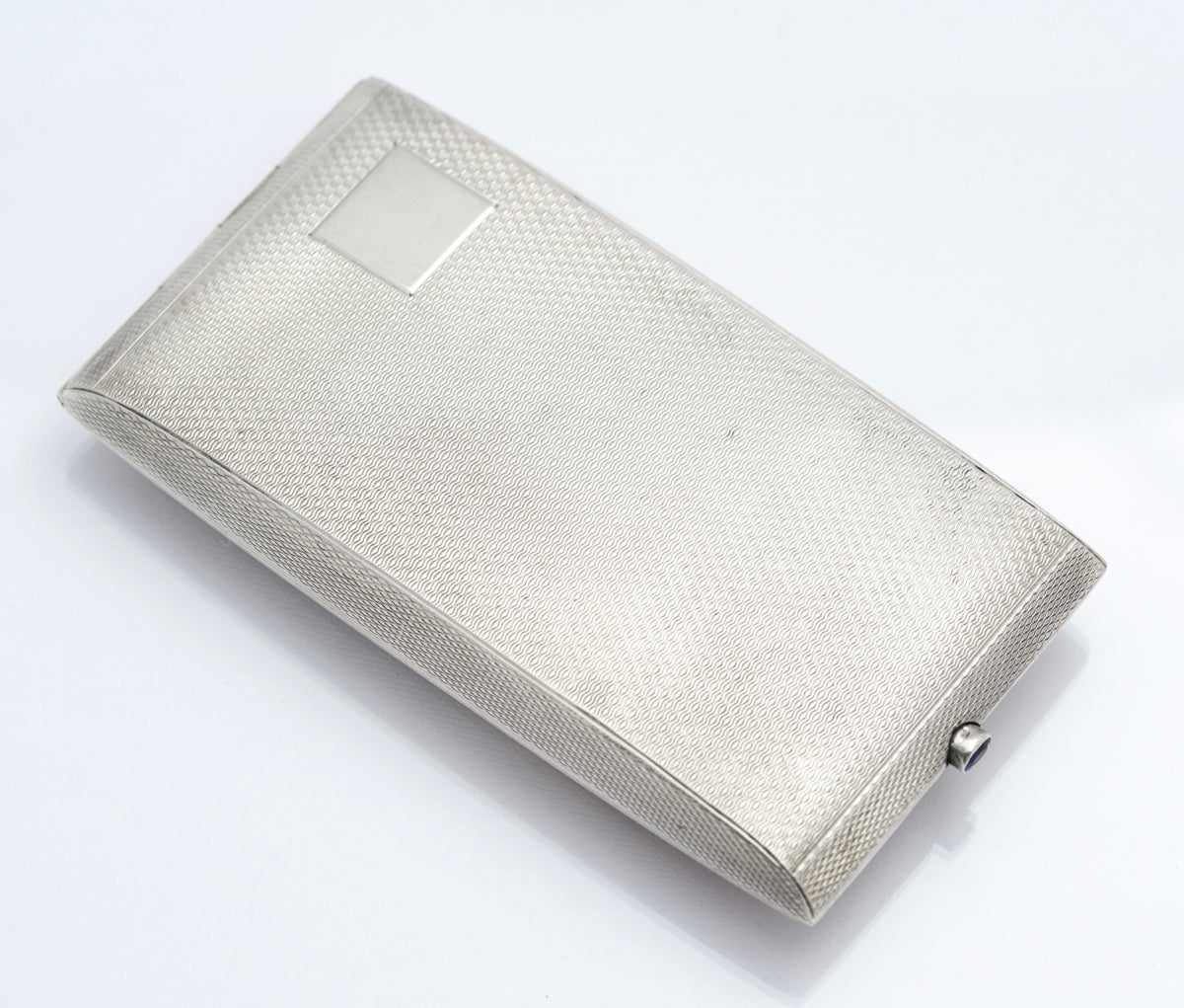 Antique Art Deco Sterling Silver Cigarette Case Engine Turned Hallmarked 1933 (B2402)