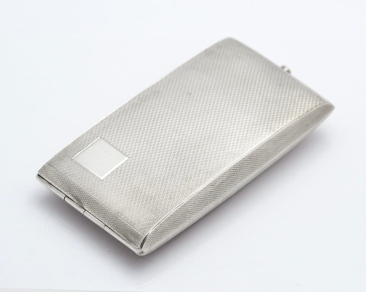 Antique Art Deco Sterling Silver Cigarette Case Engine Turned Hallmarked 1933 (B2402)