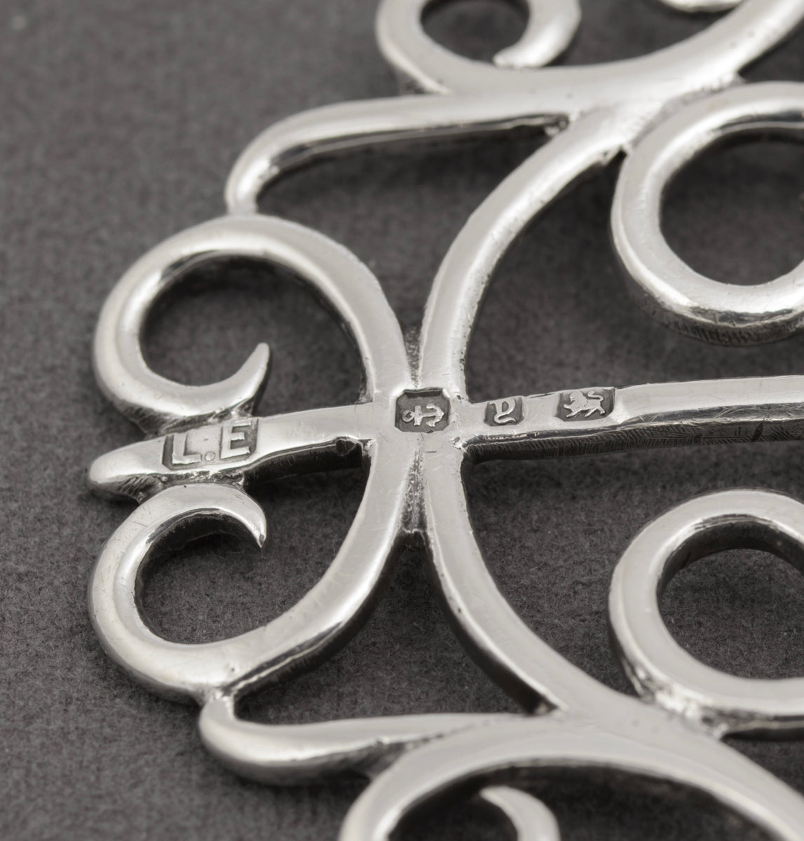 Antique Victorian Sterling Silver Wire Work Nurses Buckle Large / Heavy (B2421)