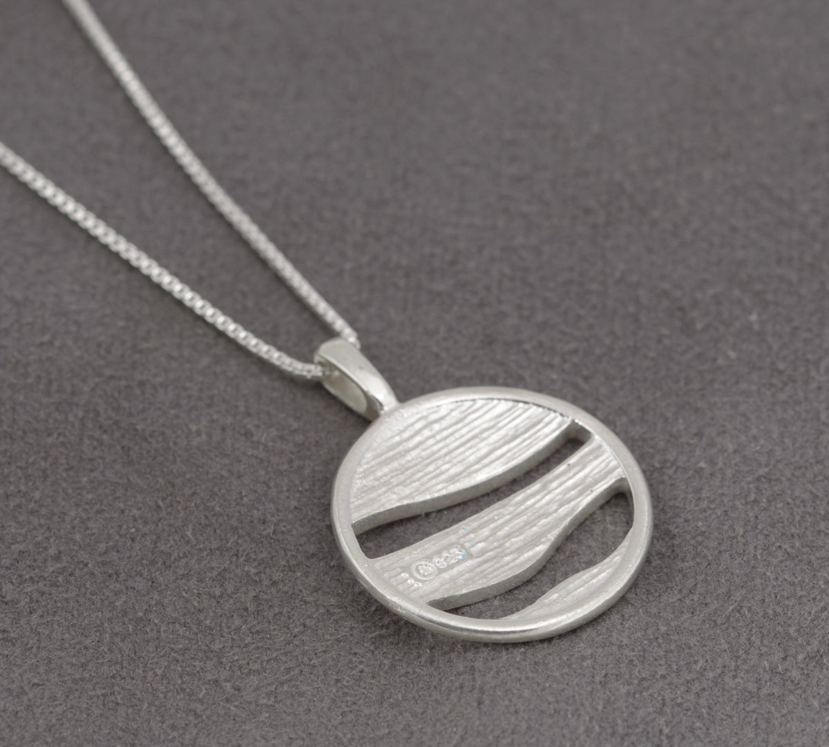 Sterling Silver & Enamel Pendant Necklace Oasis By Malcolm Gray For Ortak (B2423)