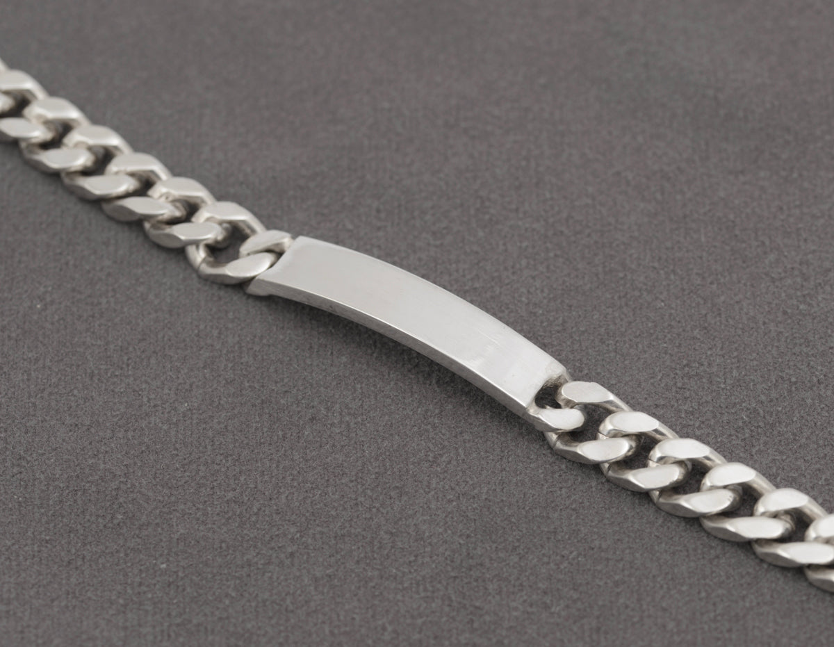 Vintage Ladies/Teens Sterling Silver Curb Chain Identity ID Bracelet Hallmarked (B2428)