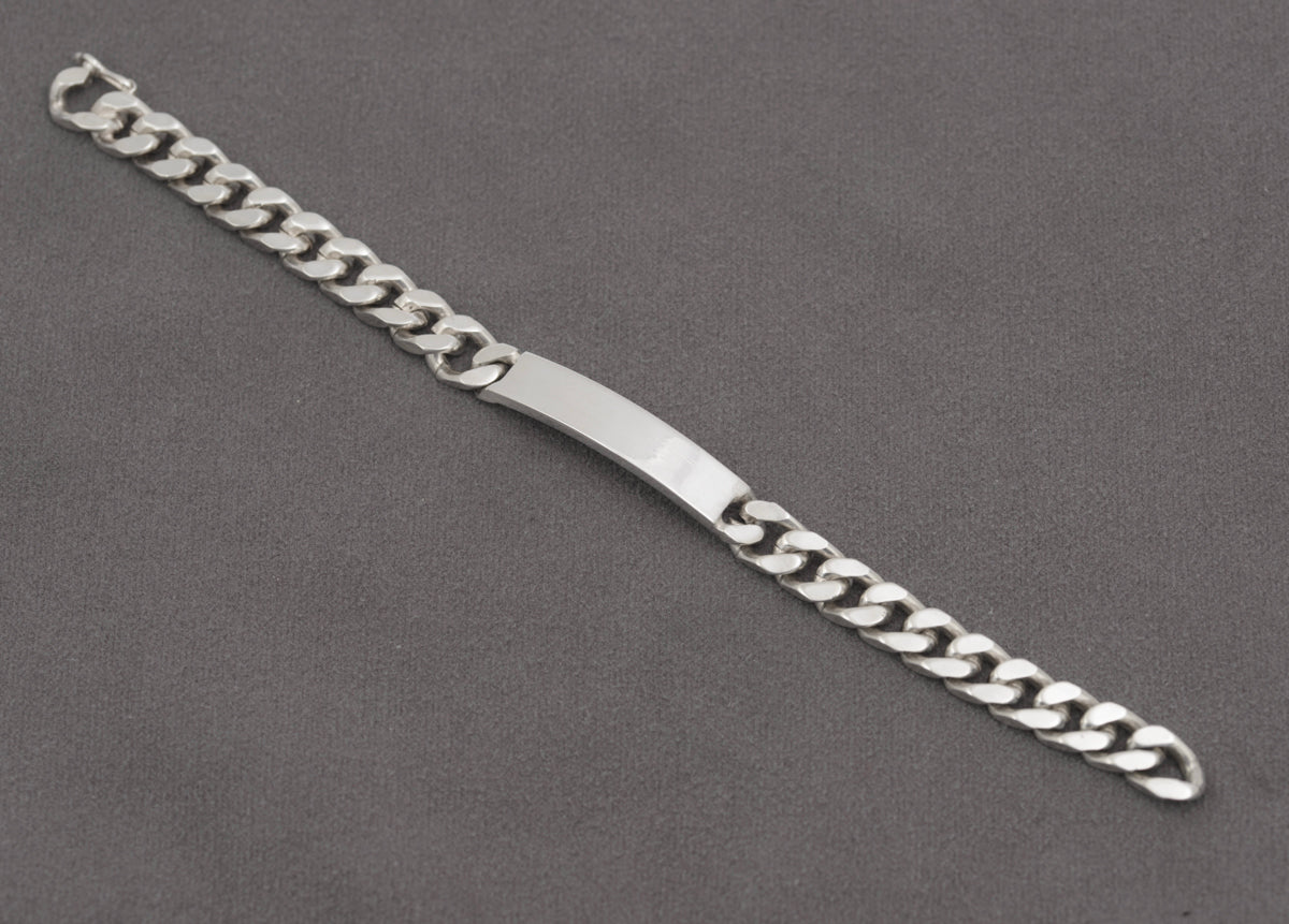 Vintage Ladies/Teens Sterling Silver Curb Chain Identity ID Bracelet Hallmarked (B2428)