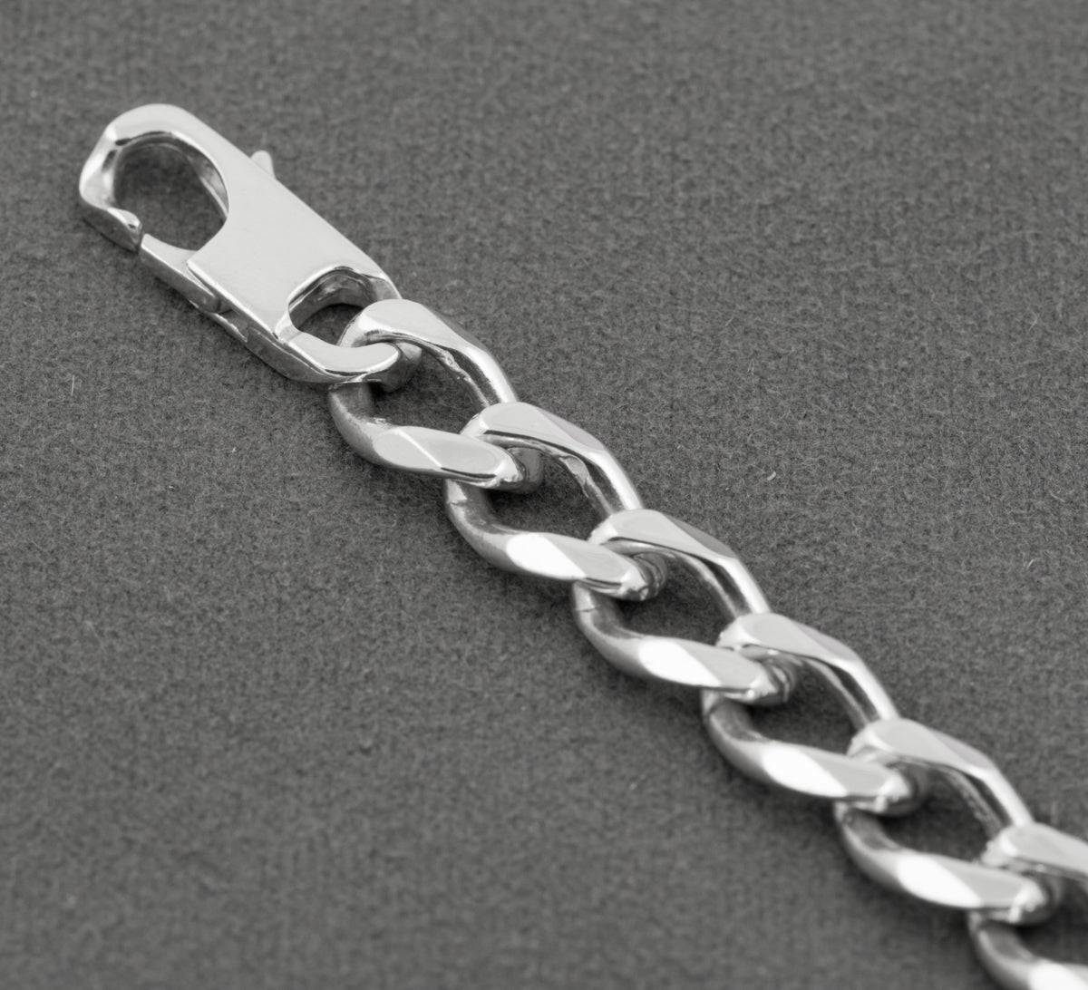 Vintage Sterling Silver Curb Chain Identity Bracelet Large Men's Hallmarked 1999 (B2433)