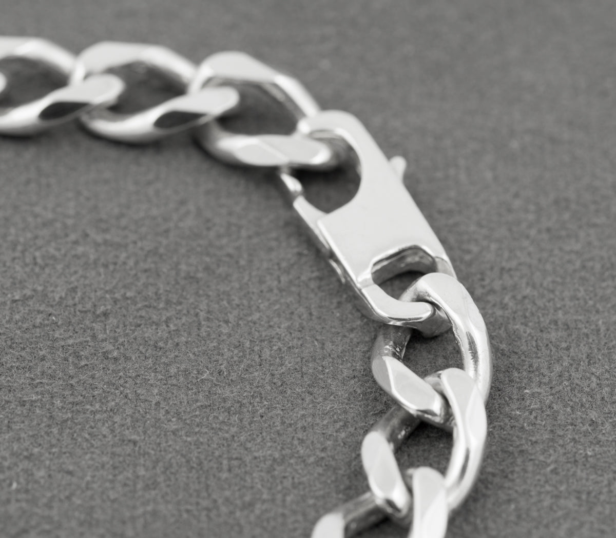 Vintage Sterling Silver Curb Chain Identity Bracelet Large Men's Hallmarked 1999 (B2433)