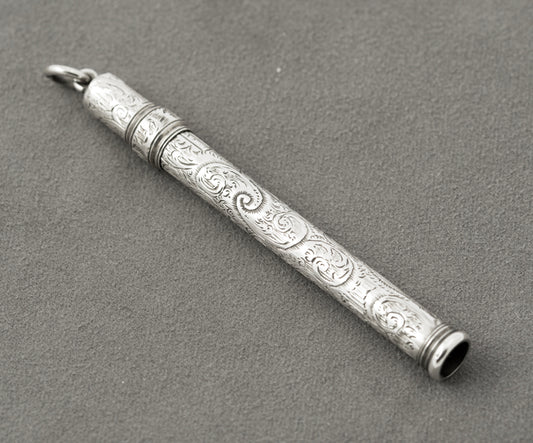 Antique Sampson Mordan & Co Sterling Silver Sliding Pencil Holder Hallmarked (B2439)