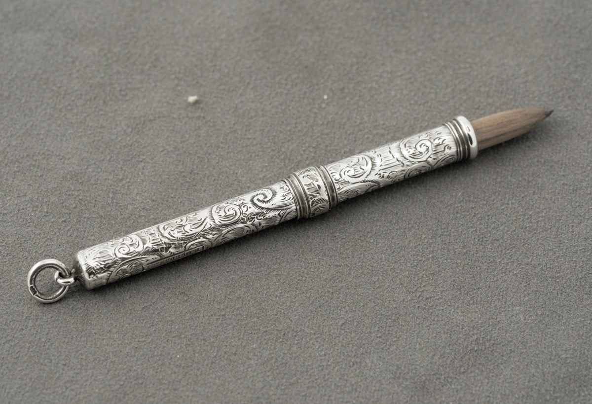 Antique Sampson Mordan & Co Sterling Silver Sliding Pencil Holder Hallmarked (B2439)