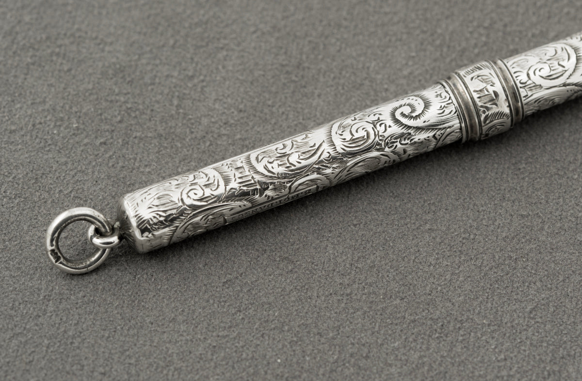 Antique Sampson Mordan & Co Sterling Silver Sliding Pencil Holder Hallmarked (B2439)
