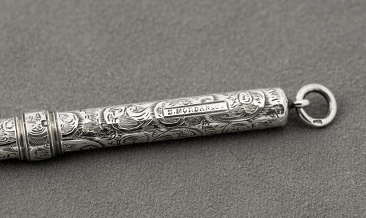 Antique Sampson Mordan & Co Sterling Silver Sliding Pencil Holder Hallmarked (B2439)