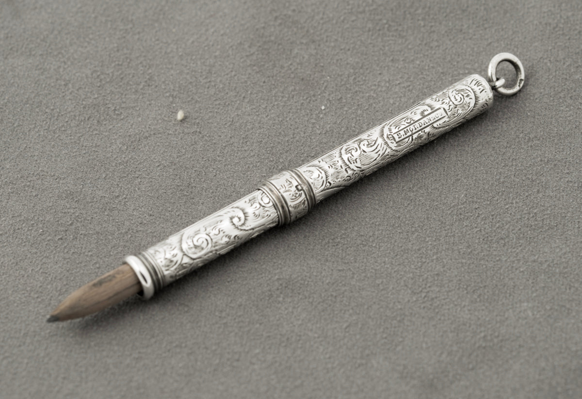 Antique Sampson Mordan & Co Sterling Silver Sliding Pencil Holder Hallmarked (B2439)
