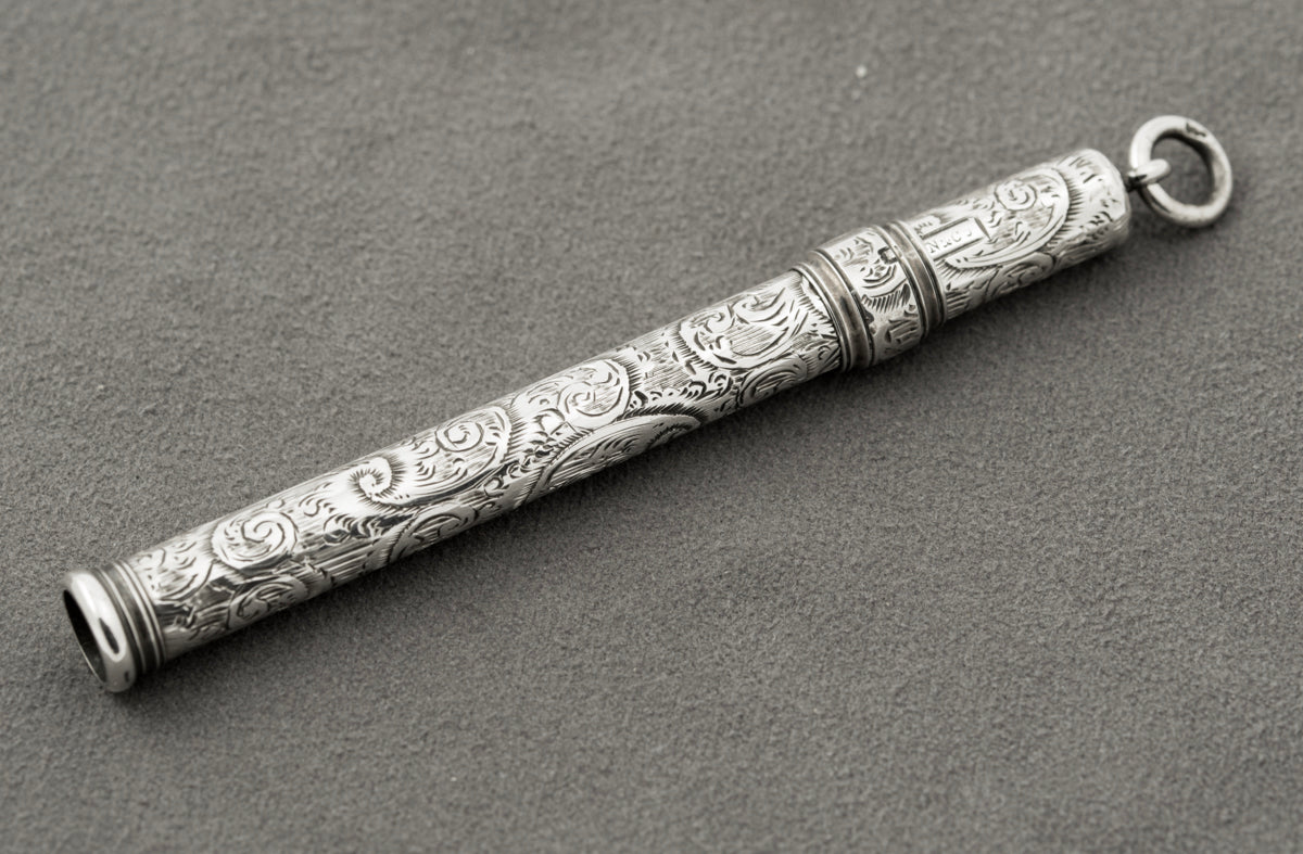 Antique Sampson Mordan & Co Sterling Silver Sliding Pencil Holder Hallmarked (B2439)