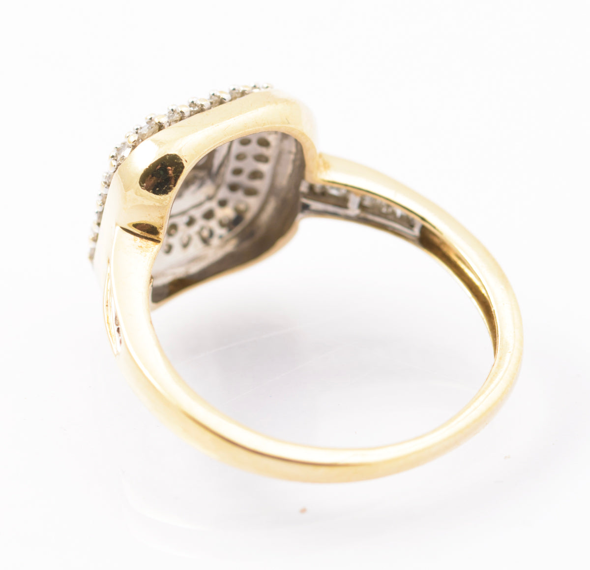 9ct Gold & Natural Diamond Ring Multi Cluster Setting Round & Baguette Gems (B2442)