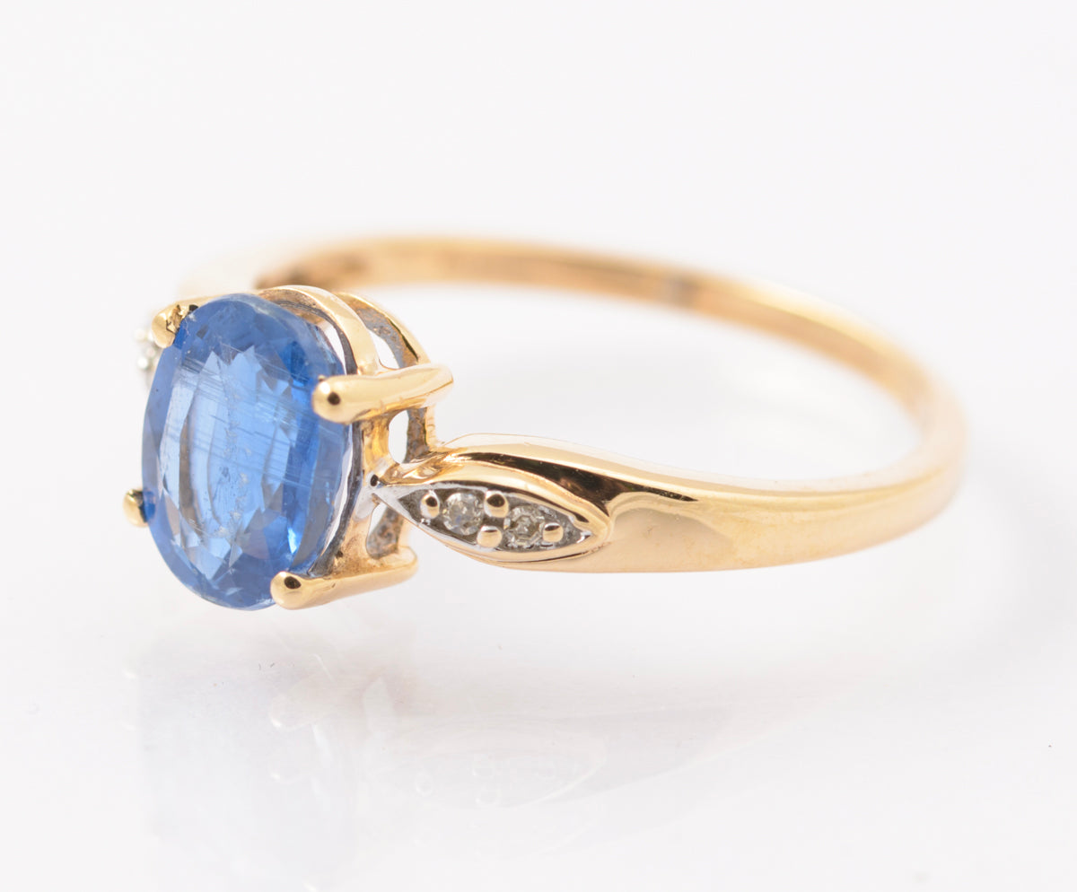 9ct Yellow Gold & 1.33 Carat Natural Royal Blue Sapphire Gemstone Ring Size N1/2 (B2444)
