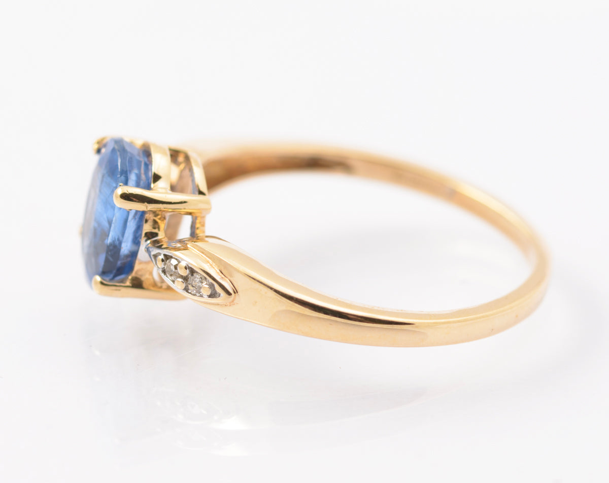 9ct Yellow Gold & 1.33 Carat Natural Royal Blue Sapphire Gemstone Ring Size N1/2 (B2444)