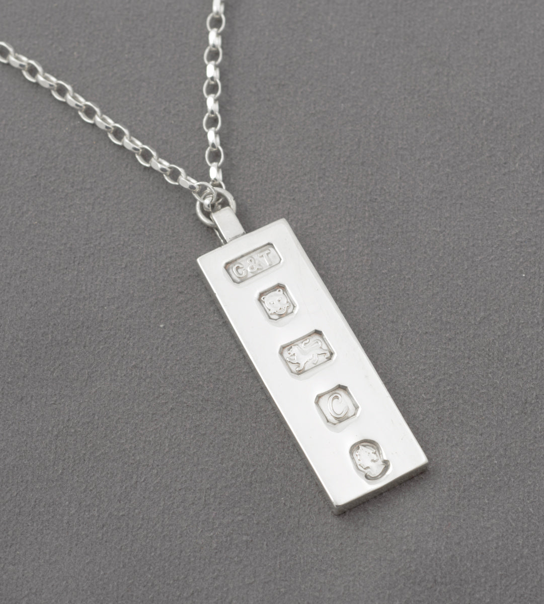 Vintage 1977 Silver Jubilee 1oz Sterling Silver Ingot Pendant & Chain Necklace (B2448)