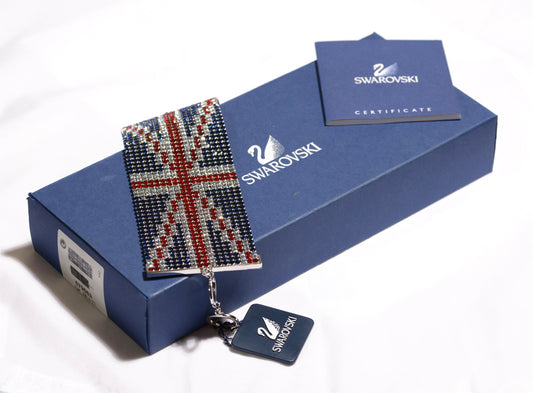 Swarovski Crystal Large Union Jack Cuff Bracelet Original Box /Certificate /Tag (B2463)