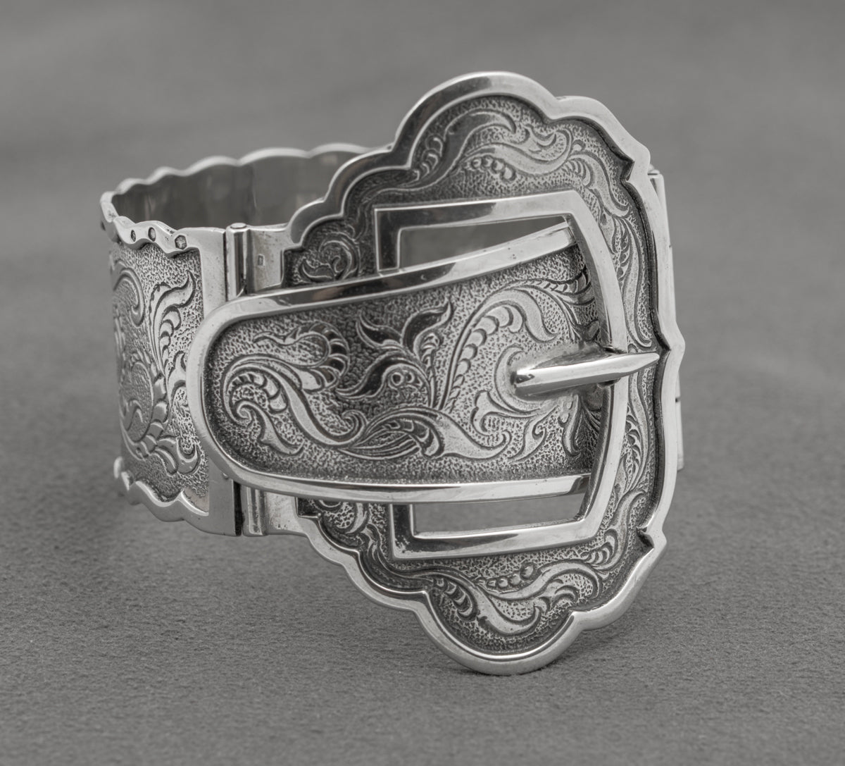 Vintage Dutch .833 Silver Fabulous Buckle Bangle/Bracelet Amsterdam Marks (B2453)