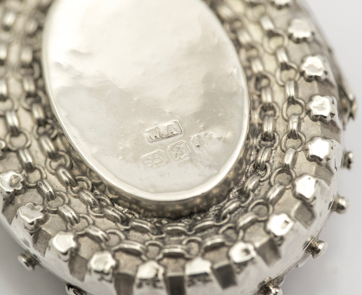 Antique Victorian Sterling Silver Locket & Fancy Book Chain Necklace Hallmarked (B2455)