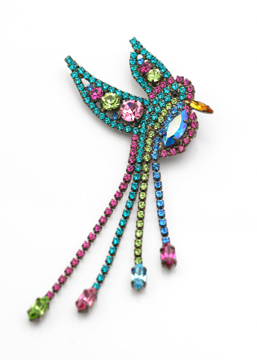 Butler & Wilson Articulated Hummingbird Statement Brooch Pin - Boxed(B2456)