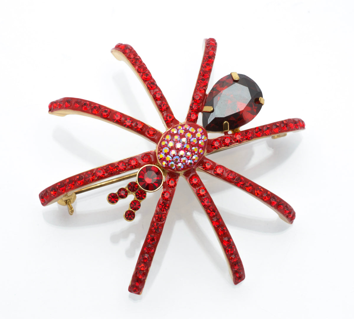 Butler & Wilson Large Red Crystal Spider Brooch Pin - Boxed (B2461)
