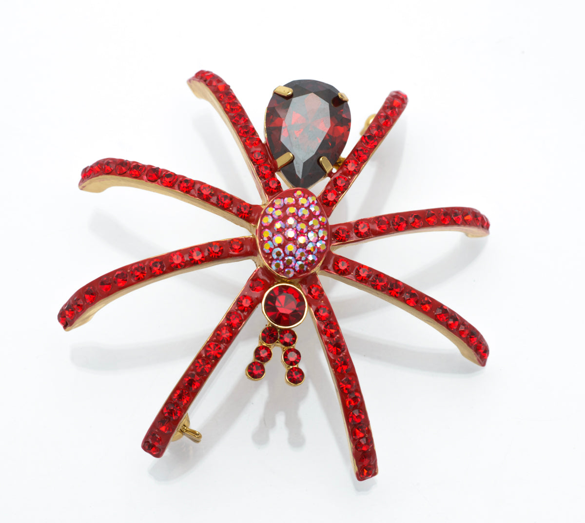 Butler & Wilson Large Red Crystal Spider Brooch Pin - Boxed (B2461)