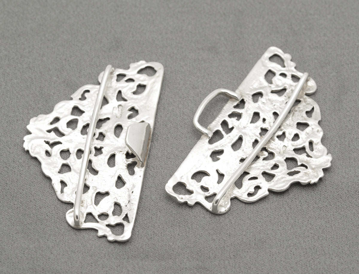 Vintage Hallmarked 1991 Sterling Silver Nurses Buckle Baroque Design (B2468)
