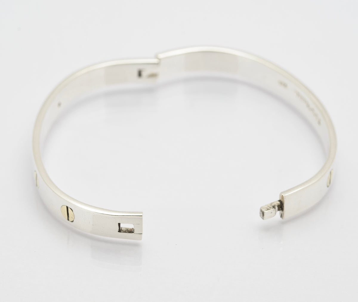 Vintage Mexican 925 Sterling Silver Bangle Bracelet Screw Head Design (B2469)