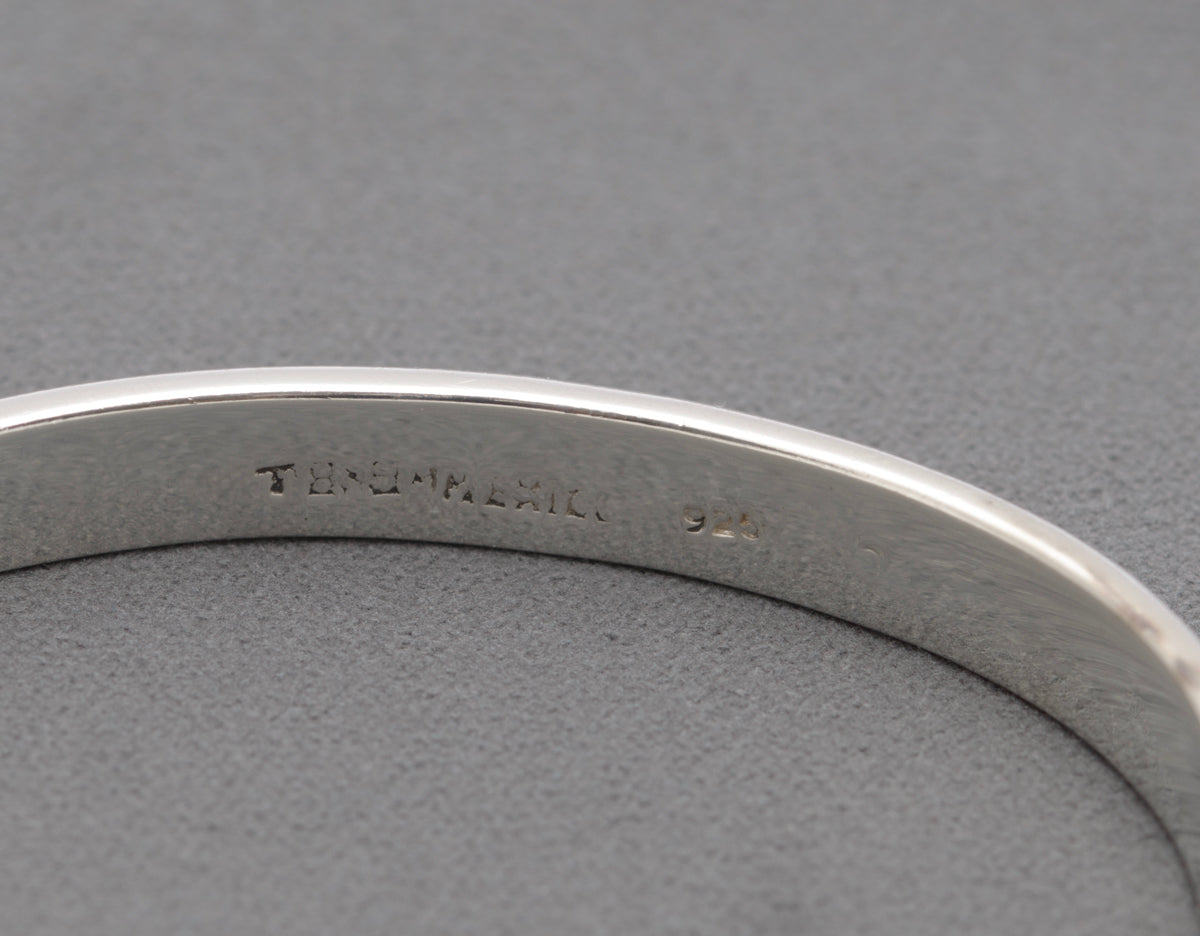 Vintage Mexican 925 Sterling Silver Bangle Bracelet Screw Head Design (B2469)