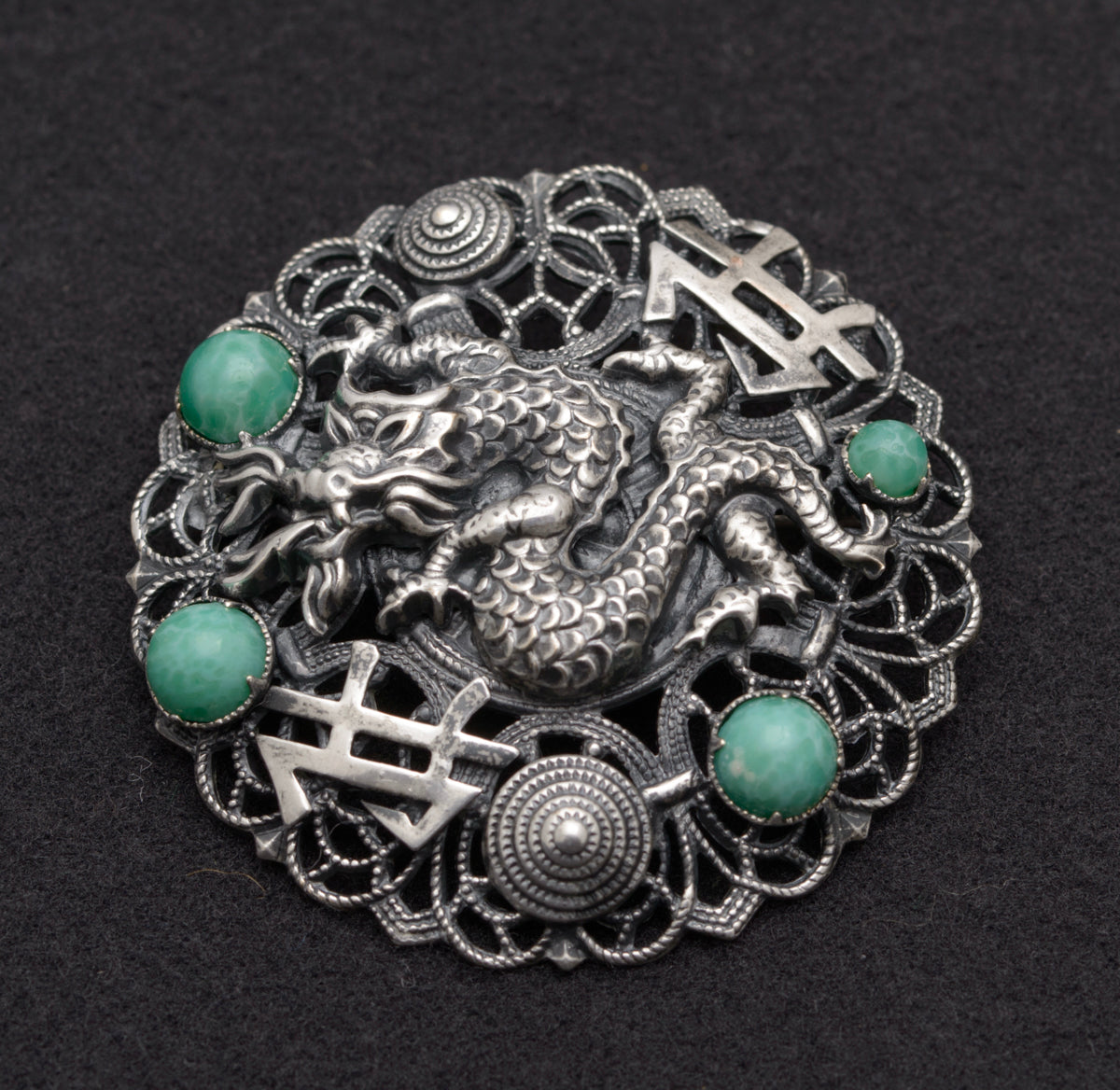 Art Deco Max Neiger Brothers Chinese Dragon Costume Brooch Pin c.1930(B2470)