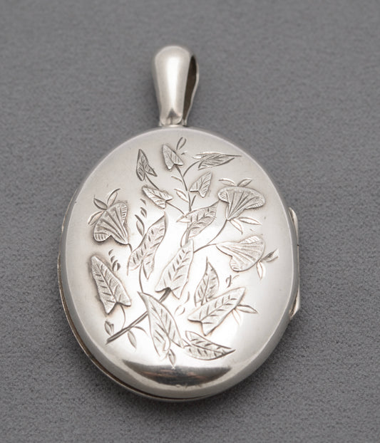 Antique Victorian Large Sterling Silver Photo Locket Hallmarked 1884 (B2471)