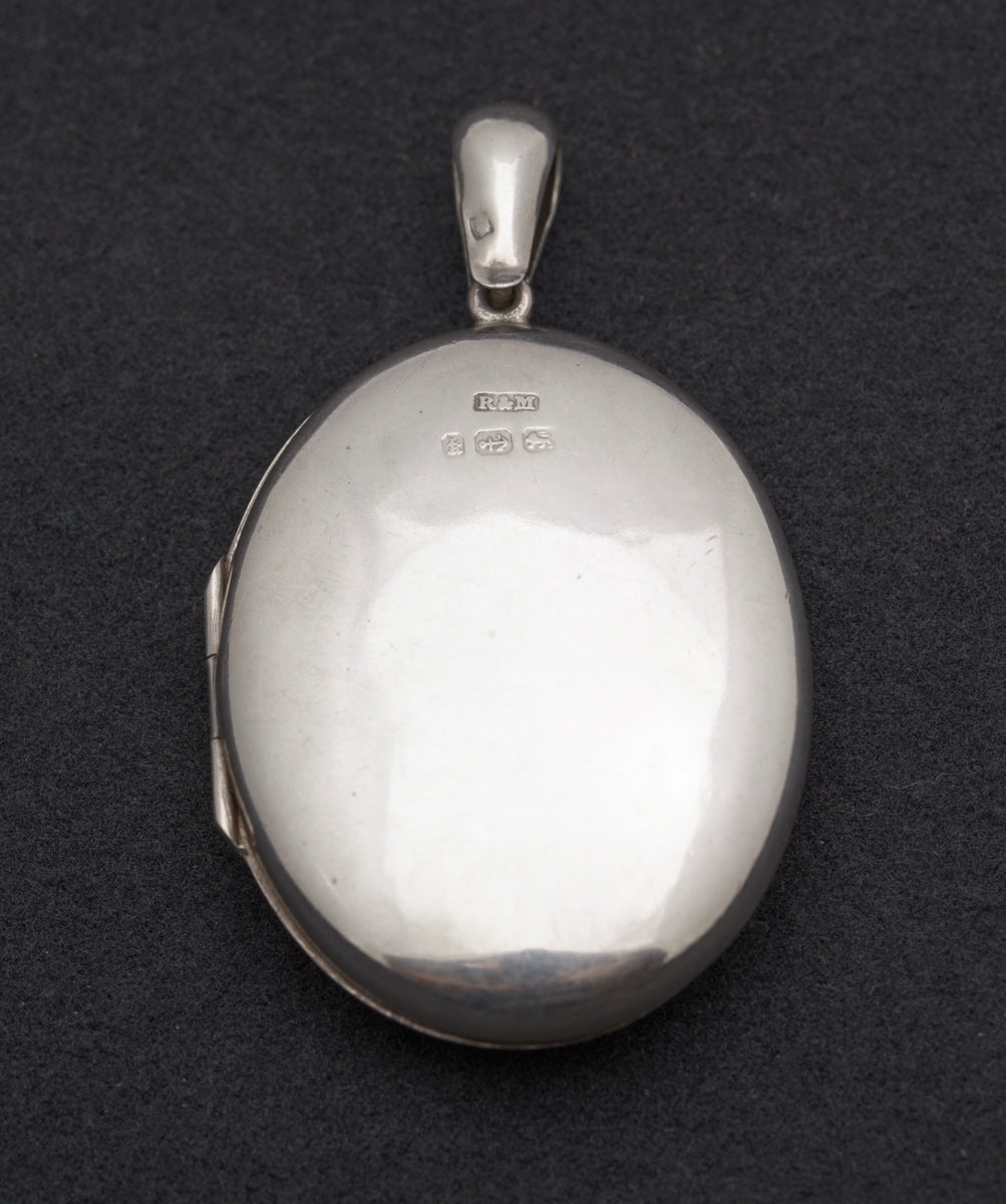 Antique Victorian Large Sterling Silver Photo Locket Hallmarked 1884 (B2471)