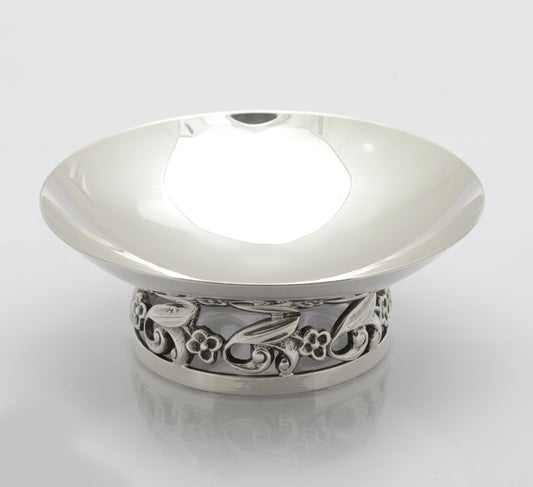 Vintage Fara Co New York Sterling Silver Dish With Pierced Collar Base (B2473)