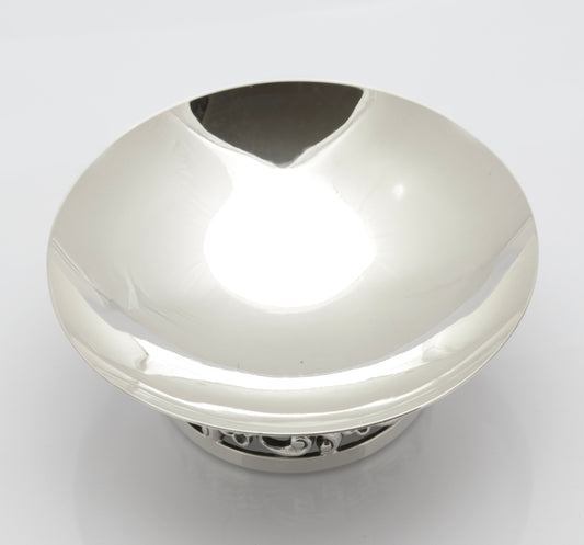 Vintage Fara Co New York Sterling Silver Dish With Pierced Collar Base (B2473)