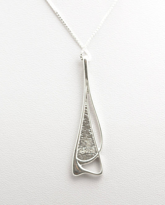 Sterling Silver & Enamel Pendant Necklace By Malcolm Gray For Ortak Jewellery (B2483)